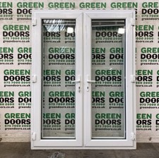 USED UPVC FRENCH DOORS EXTERNAL DOUBLE GLAZED EXTERIOR PVC PLASTIC OUTWARDS