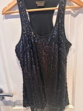 Black Sequin Vest Top –
