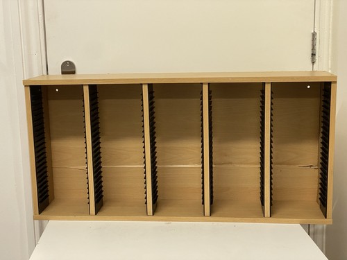 Wooden beige storage holder - wooden, cd