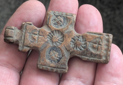 Ancient byzantine bone cross - bone,