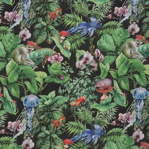 Tropical monkey outdoor fabric - tropical,