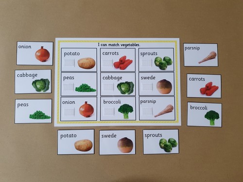 Vegetables matching game - matching,