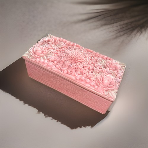 Vintage pink floral resin - floral,