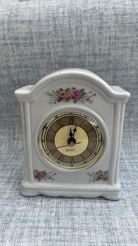 Vintage porcelain mantle clock - porcelain,