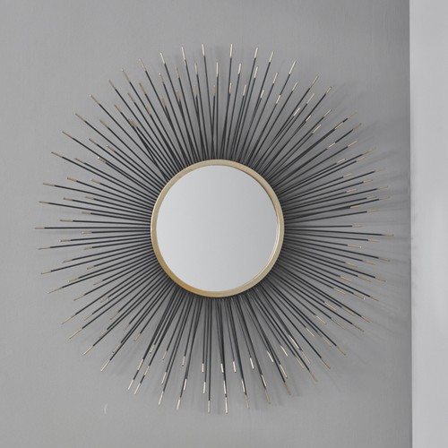 Round wall mirror black - round,