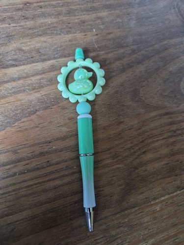 Cute green duck pen - cute,
