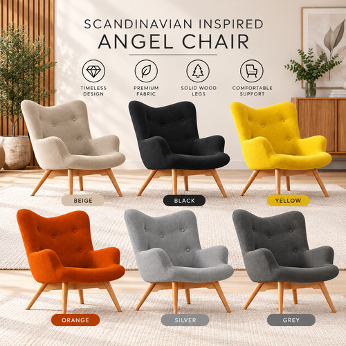 Upholstered fabric wingback - upholstered,