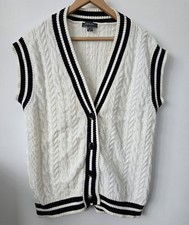 Women's White Knitted Vest