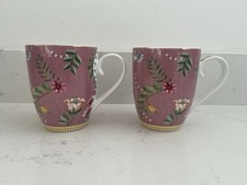 PIP STUDIO Amsterdam Pair Of Mugs La Majorelle Porcelain Mugs In Pink Vgc Floral
