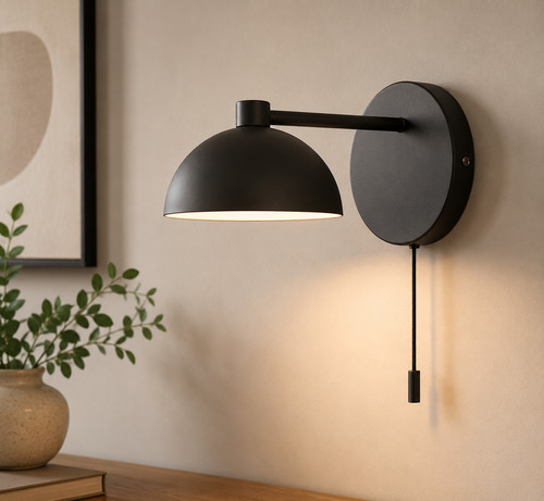 Black mushroom wall light - light, g9
