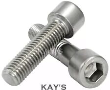 M6 (6mmØ) CAP SCREWS HEXAGON ALLEN KEY SOCKET BOLTS DIN 912  A2 STAINLESS STEEL