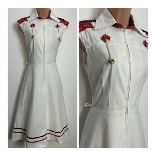 Vintage 70s white floral - vintage,