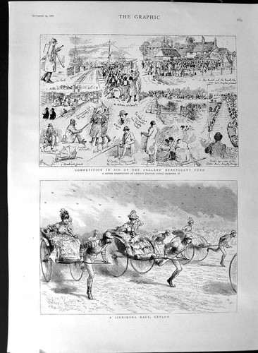 Old antique print - old, 1887