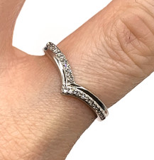 Diamond Wishbone Ring 9 ct