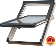 Wooden Timber Roof Window 47 x 78cm Double Glazed Centre Pivot Skylight Rooflite