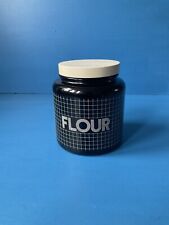 CLP large brown glass Flour Storage jar with grid pattern