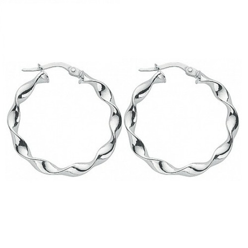 Sterling silver hoop earrings - silver,