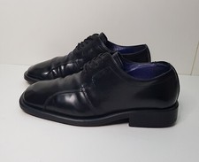 JEFF BANKS SIZE 6.5UK EUR40 MENS BLACK PATENT LEATHER LOW TOP FORMAL DERBY SHOES