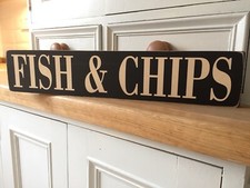 Fish and chips sign kitchen