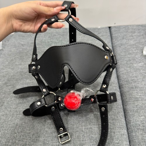 Bdsm blindfold with open mouth - blindfold,