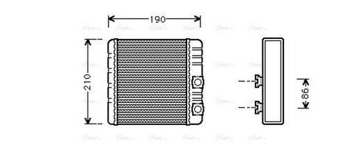 Ava cabin heater core bwa6211 - ava,