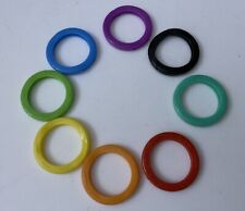 Large Sze KEY CAPS TOP COVERS 8 X Assorted Colours Head Caps ID Markers Key Ring