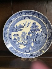 Vintage Willow Wedgwood Etruria England Dinner Plate 10" Blue and White
