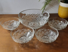 Vtg French Trifle Bowl & 4