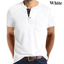 Men Slim Short Sleeve Buttoned