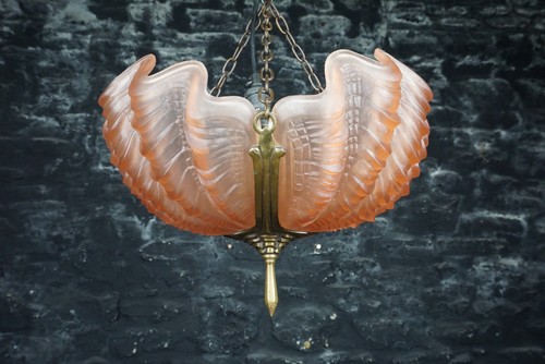 Antique art deco pink glass - antique,