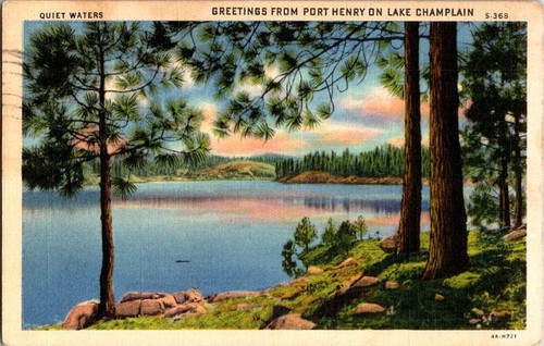 Port henry postcard quiet - ny,