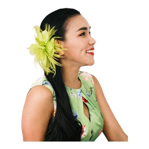 Women flower feather hair - women, clip