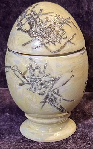 Studio pottery lidded egg - pottery, –