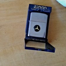 ZIPPO LIGHTER WITH   MERCEDES EMBLEM -WORKS JUST NEEDS FILLING WITH PETROL