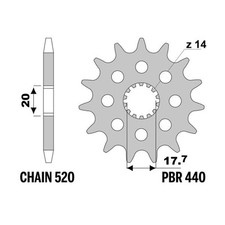 Sprocket PBR Z13 teeth step