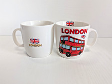 London Bus Mugs x2 | Routemaster Double Decker Souvenir Cups | UK Collectable