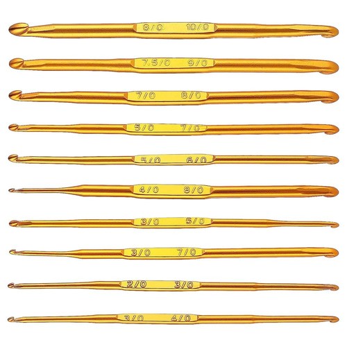 Gold double end crochet hooks - double,