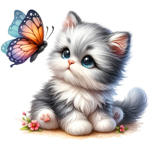 Cute fluffy kitten - cute,