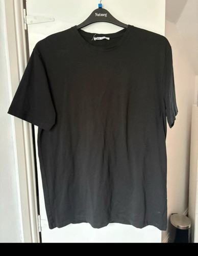 Zara men black solid crew - zara,