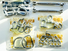 BUNDLE Job Lot Assorted Stainless Steel "D" Bow Shackles various sizes D Rings  