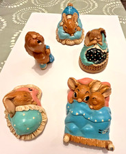 5 x Pendelfin Collectible Figurine - Dodger, Twins, Barney , Poppet, Snuggles