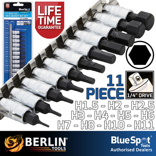 Hex bit socket set - socket, 1/4"