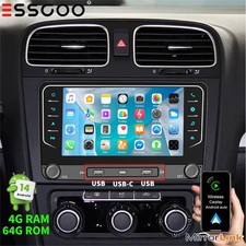 For VW Golf Polo Caddy Touran Passat Seat 7"Car Radio Carplay Sat Nav Android 14