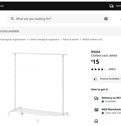 Ikea rigga clothes rail never - ikea,