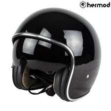 Nitro X582 Open Face Internal Sun Visor Motorcycle Helmet - Black
