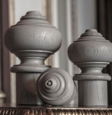 UNPAINTED SECONDS French Ashley LIBRE Curtain Pole FINIAL (ref: Laura) END