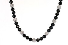 Black Bead Disco Ball Shamballa Necklace Men’s Fashion Hip Hop Jewelry SMC 004