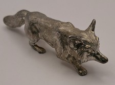 [MADE IN ENGLAND] Vintage Silver-Tone Fox Figurine 13cm 178g Collectable