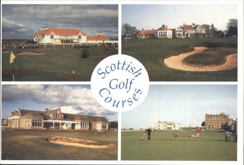Scottish golf courses postcard - scottish,