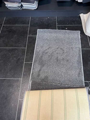 Grey carpet stair runner with - stair,